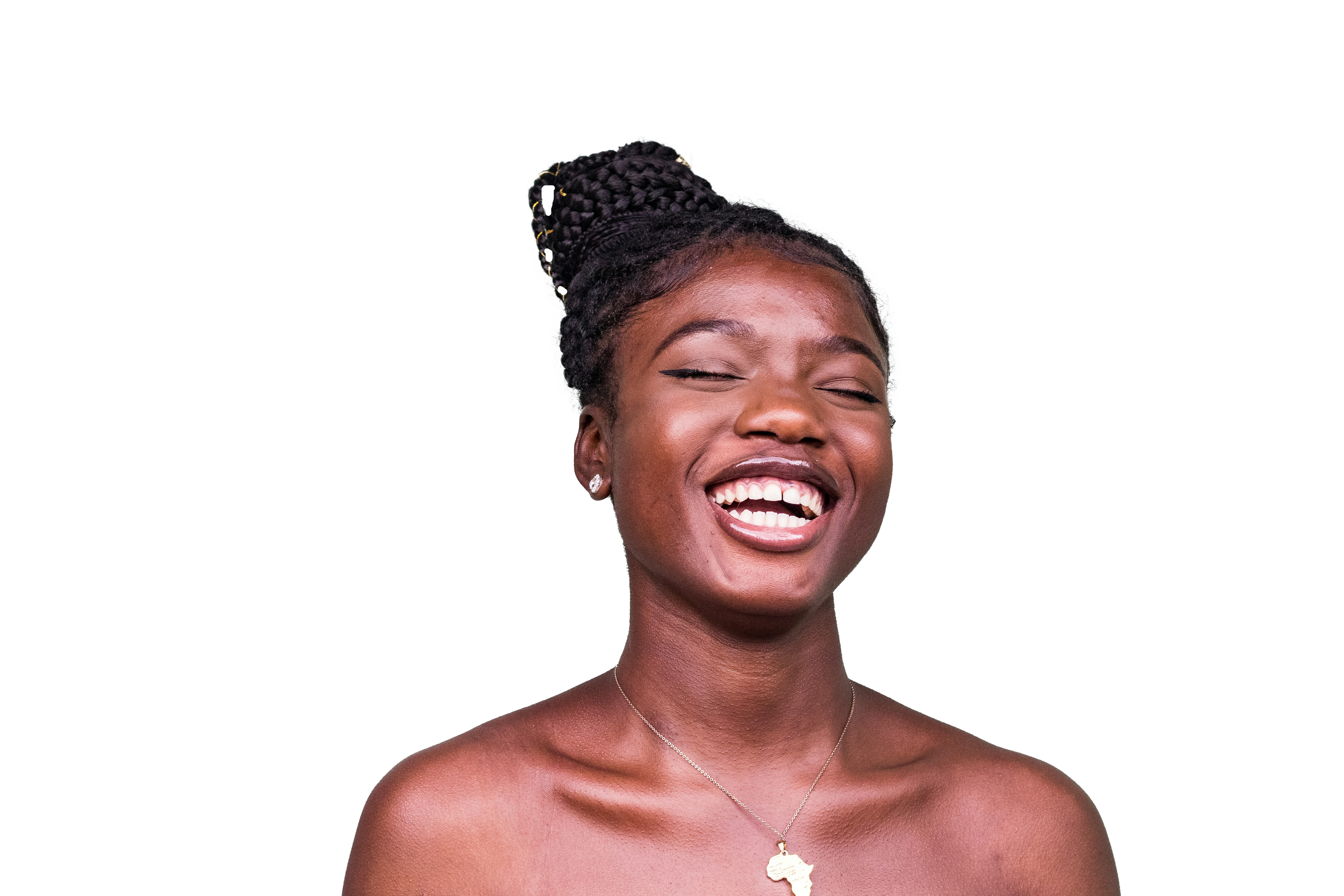 A decorative face in the background